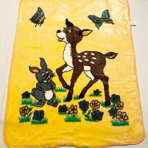 Vintage Bambi Thumper Blanket Penguin Heavy Throw